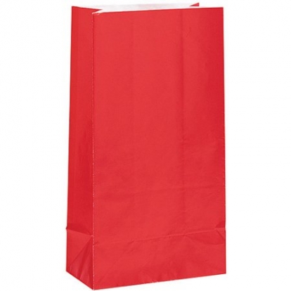 Saldumu-dāvanu maisiņi, sarkani papīra (12 gab)